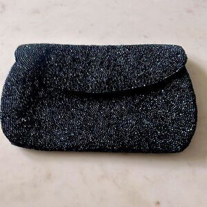 Vintage Jorelle bags navy beaded clutch